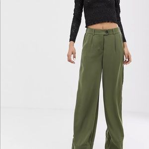 ASOS Vero Moda Wideleg Pants in Green